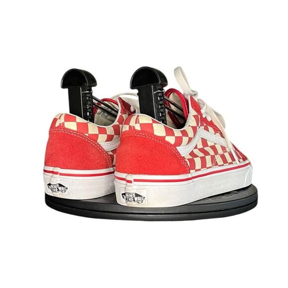 Vans Old Skool Checkerboard Sneakers Red Off-White M6 W7.5 - Picture 4 of 6